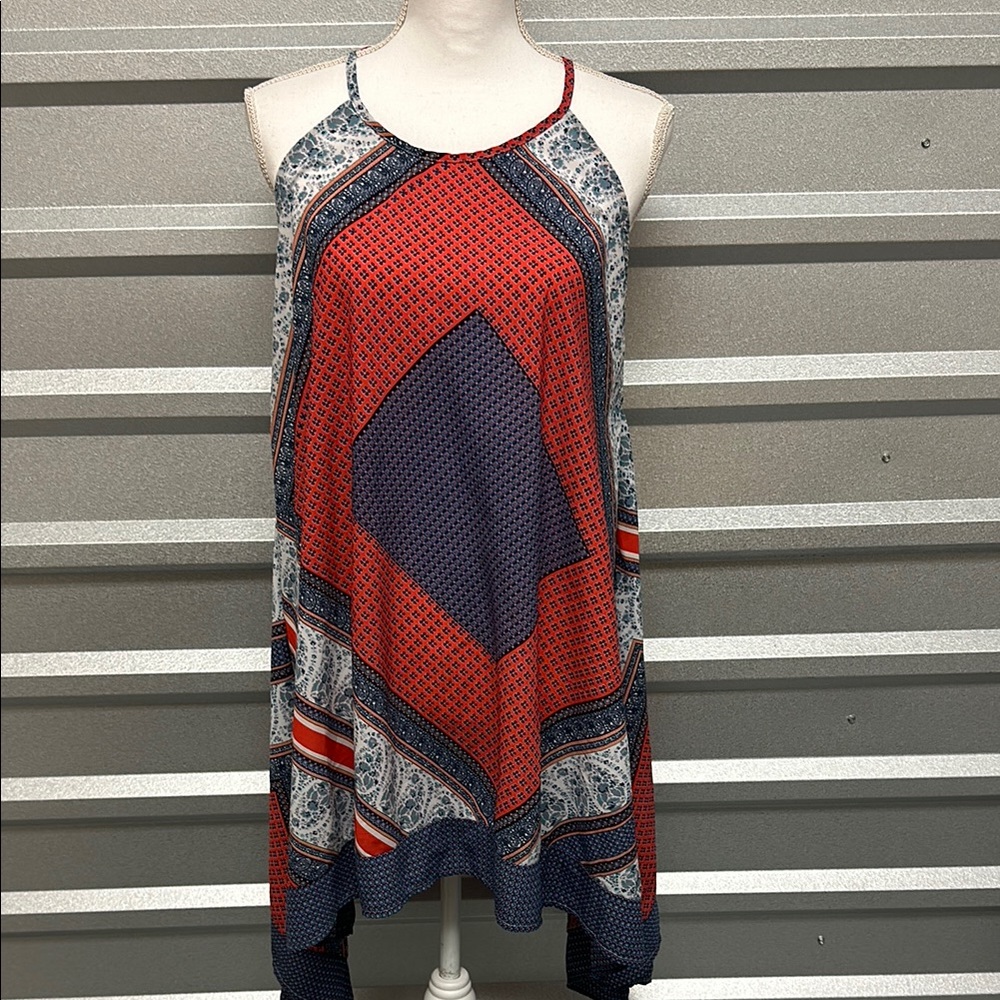 KORI AMERICA Womens Aztec BOHO Sleeveless Flowy Blouse Small Hippie Summer BOHO